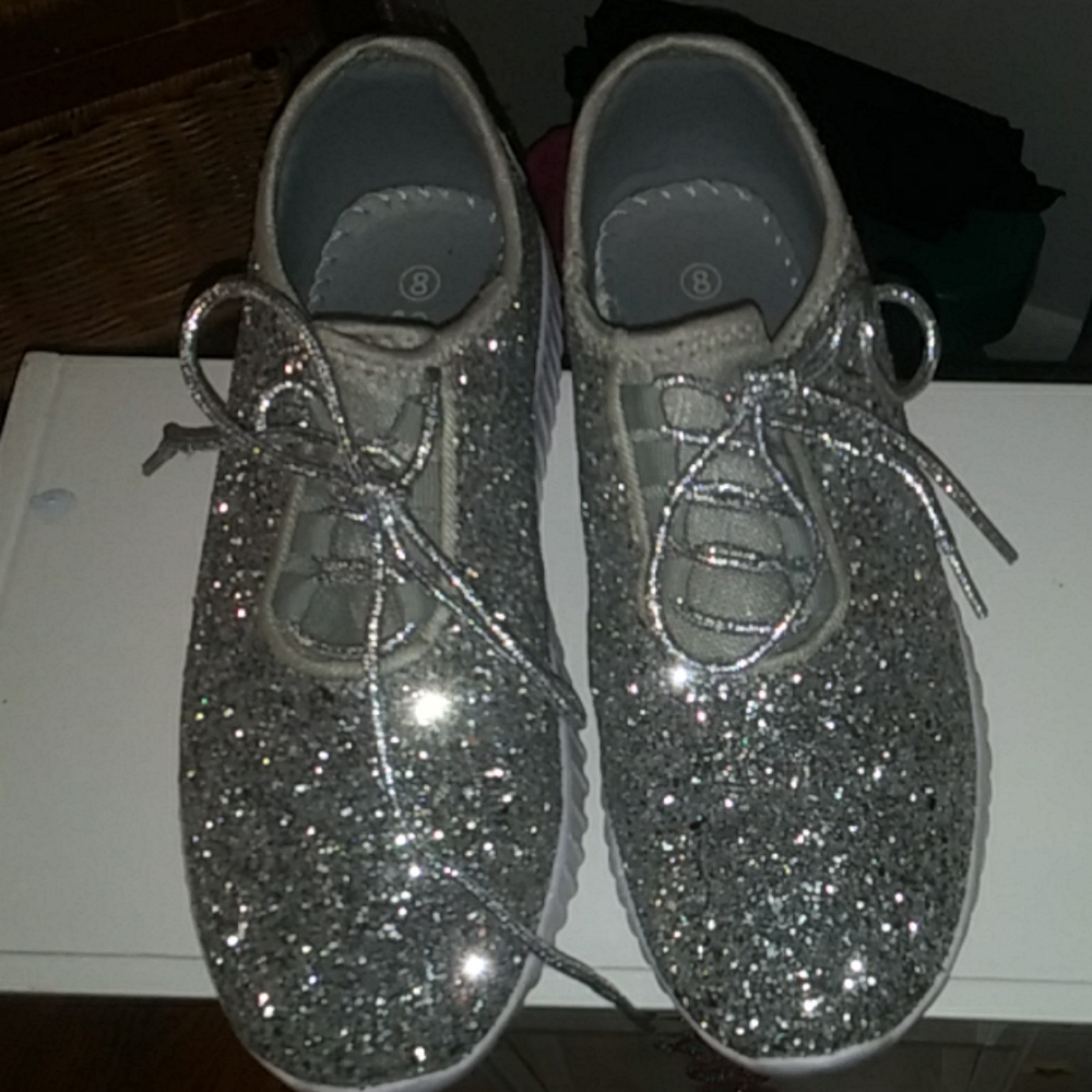 Forever silver glittery sneakers